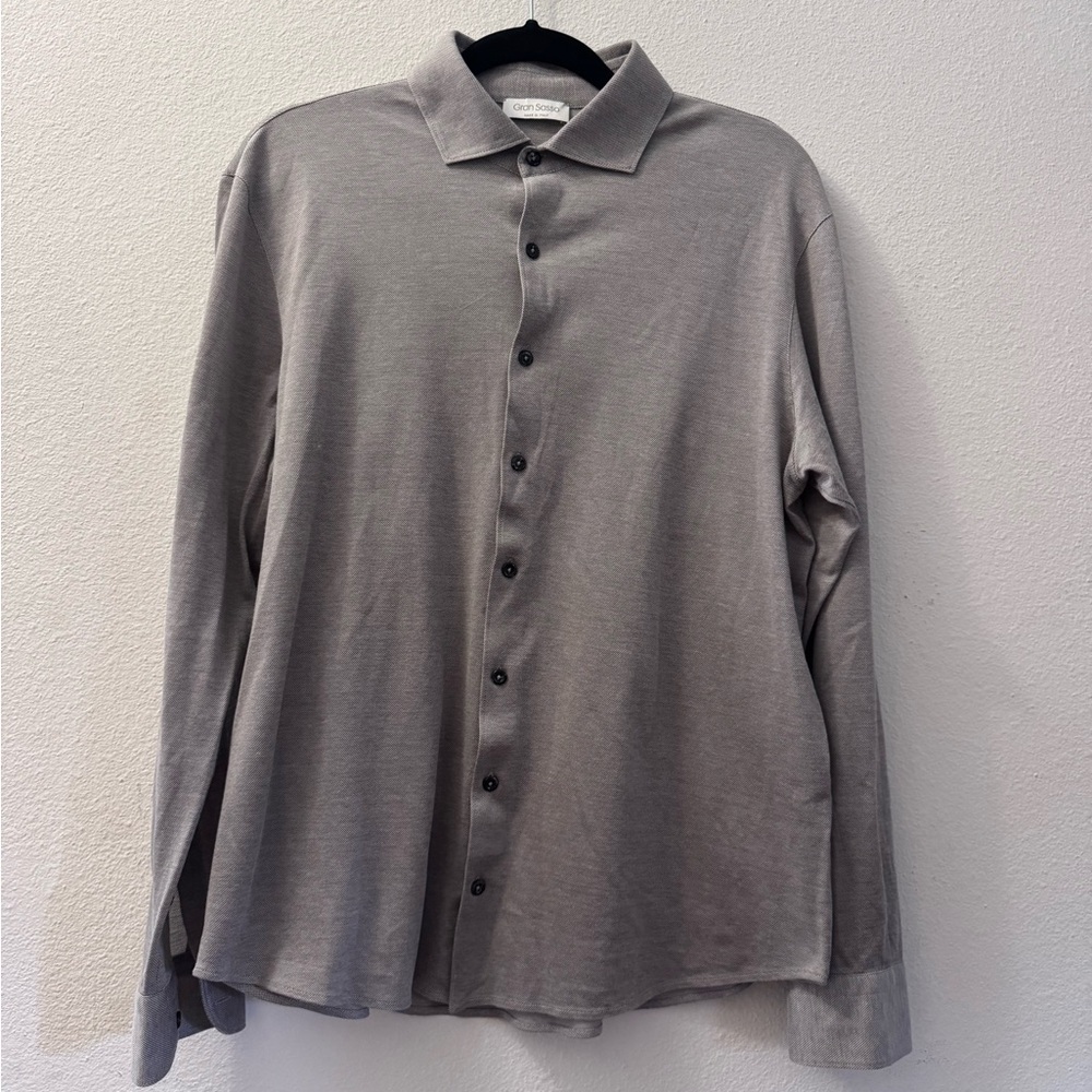 Gran Sasso Gray Casual Button Down Shirt